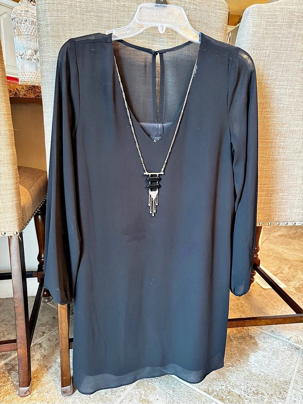 Black Long Sleeve Mini Dress Like New